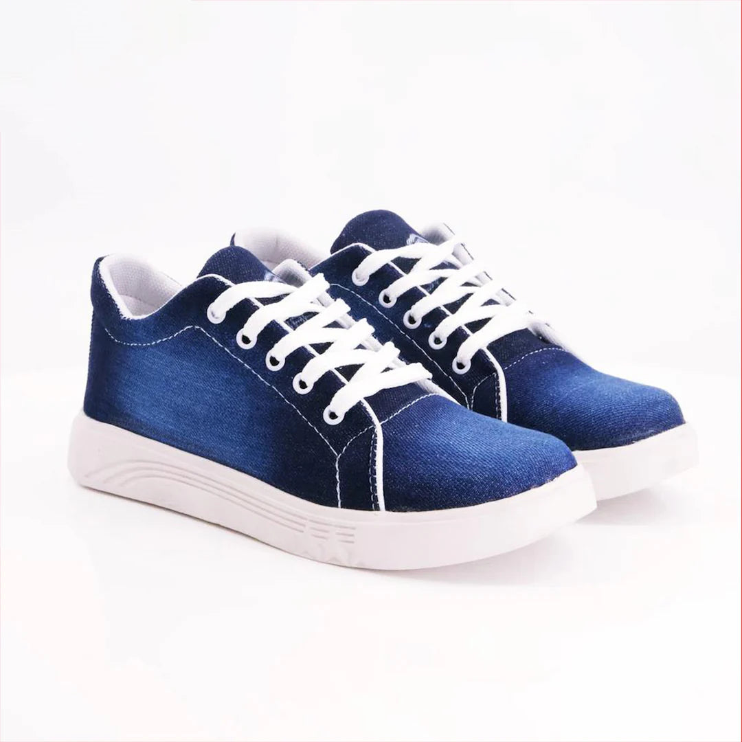 Kicks Walk Blue Classic Lace-up Solid Sneakers